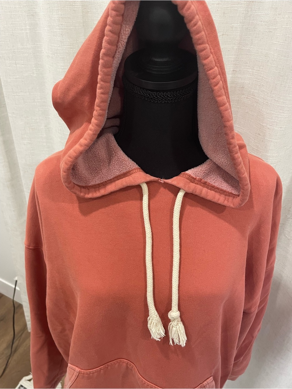Women's Burnt Orange Pullover Hoodie with Drawstring
